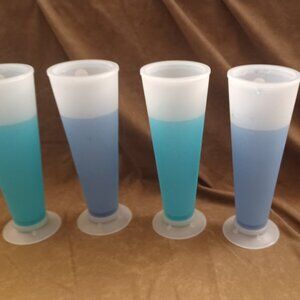 VTG Set 4 Plastic Footed Beer Pilsner Lager Glasses 9.5" Tall